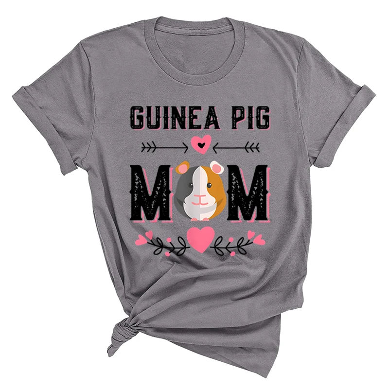 

Y2K Cute Animals Tops Fashion Guinea Pig Mom Print Women Tops Clothes Hip Hop Streetwear Harajuku Shirt Short Sleeve T-shirts