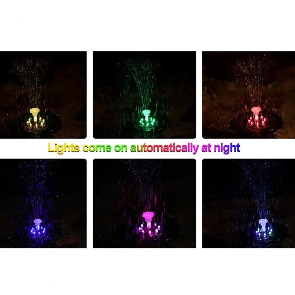 

Set Eye-catching with 6 Nozzles High Efficient 3W Solar-Powered LED Water Fountain Landscape Decor for Yard