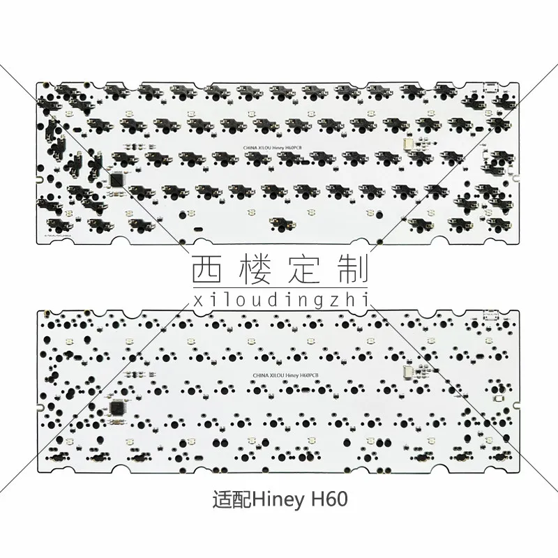 Фото Hiney H60 PCB: Набор для самостоятельной сборки с горячей заменой, V3, раздельное расположение клавиш, технология VIA, подсветка снизу TOFU60 для геймеров, дизайн DIY, комплект для самостоятельной сборки. №4