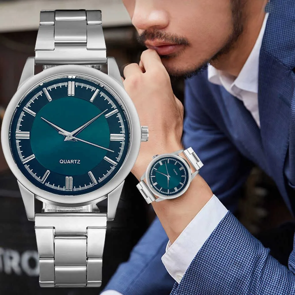 

Men's Casual Stainless Steel Mesh Belt Watch Simple Dial Quartz Watch Round Dials Business Wristwatch Orologi Di Lusso Leggeri#2