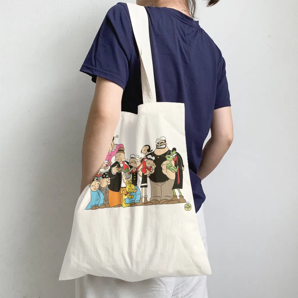 

FamilyHandbag Popeye The Sailor American Cartoon Anime Comic Movie Shoulder Canvas Bag Pocket Travel Shopper HandBags Tote Bag