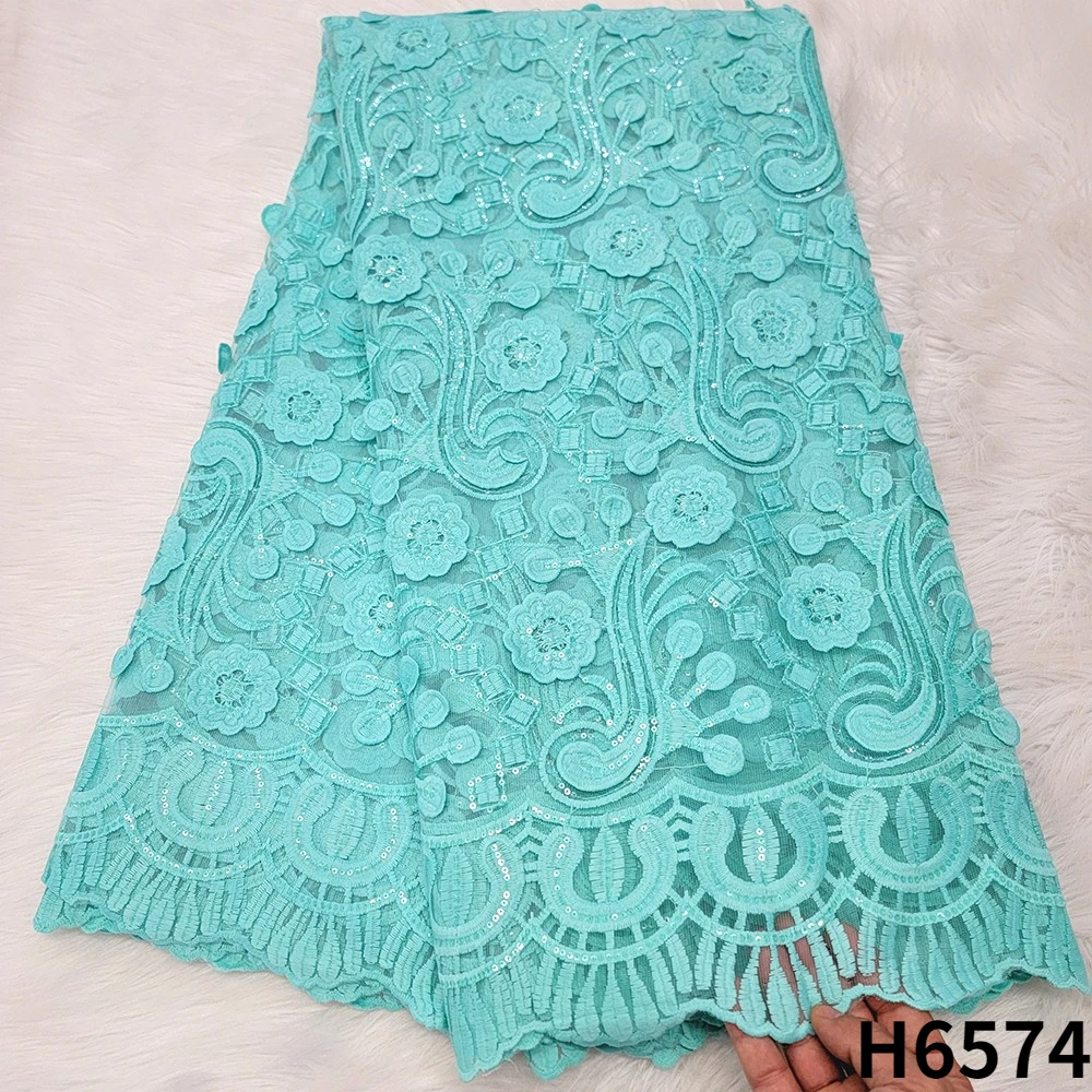 

African Tulle Lace Fabric 5 Yards Sequins Milk Silk Lace Fabric Embroidery French Net Mesh Wedding Lace Fabric For Dress HJ6574