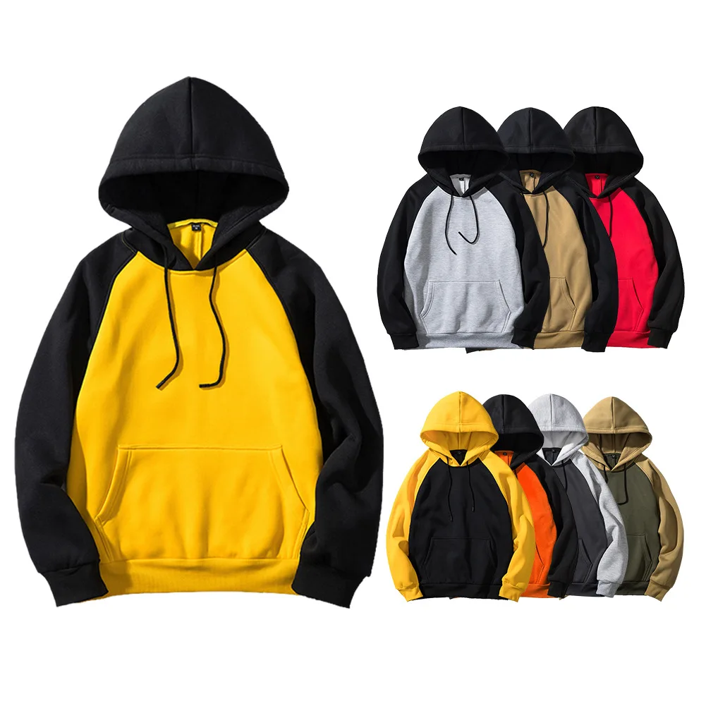 

Stranger Things Mens Loose Black Yellow Patchwork Hoodies Autumn New Men Funny Print Hooded Sweatshirt Fashion Fleece Hoodie Man