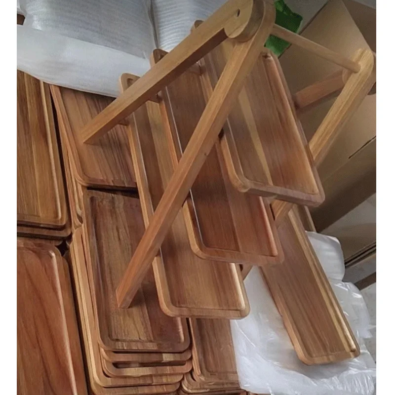 Дерево акации дерево павловния трехслойная полка для овощей деревянный поднос