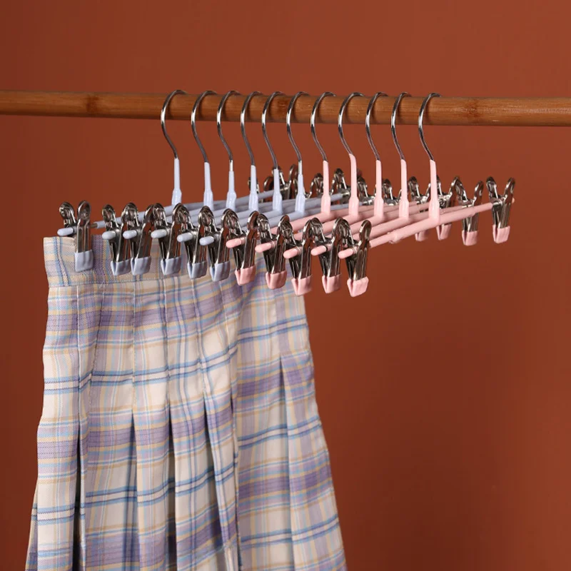 

5pcs/Set Pant Rack Trousers Clips Pants Drying Rack Laundry Room Women Girl Dress Hanger Pant Coat Hangers Wardrobe Organizer