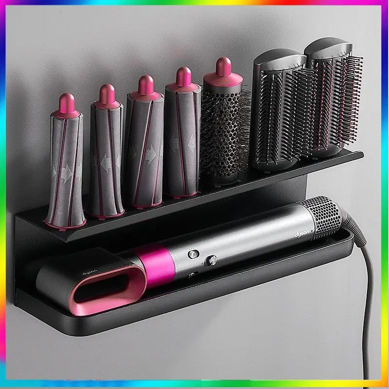 

Punch-Free Hairdryer Holder Wall Mounted Storage Rack Bathroom Shelf For Dyson Supersonic Hair Dryer Rack