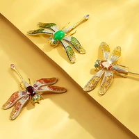 big enamel dragonfly brooches women exaggeration rhinestone 3 color insects party banquet casual brooch pins gifts