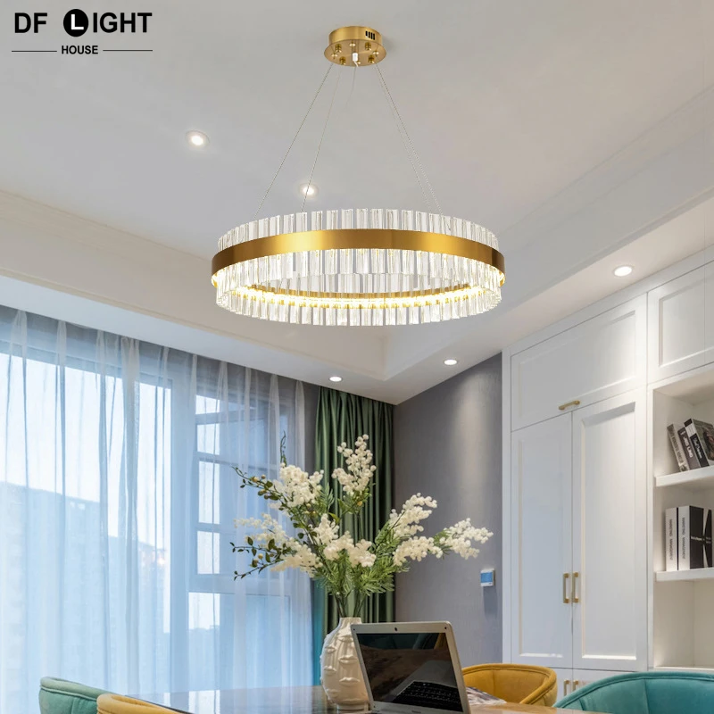 Современная хрустальная люстра спальня потолочная гостиная свет столовая