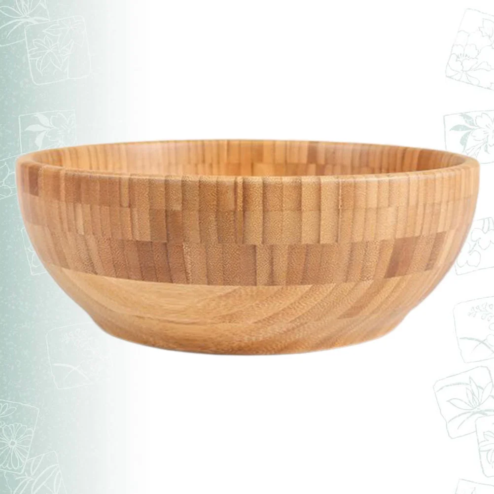 

Bowl Bowls Serving Salad Wood Fruits Salads Storage Tableware Decorative Roundsingle Snacks Wooden Large Mixing Retro Individual