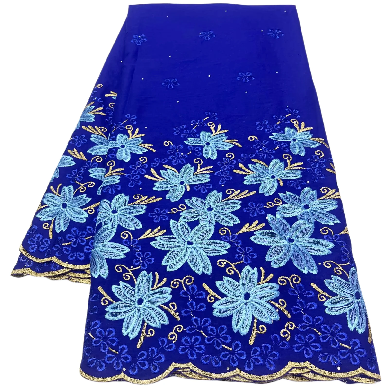 

YQOINFKS Embroidered Cotton Cloth 2023 High Quality Swiss Voile Lace Fabric Female Occasion Party 5 Yards Autumn Design KY-5075