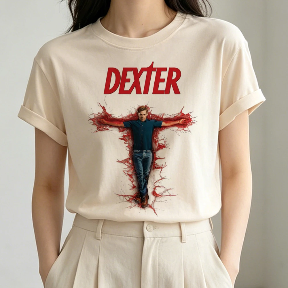 Фото Футболка Dexter для женщин, кавайная японская футболка с забавным принтом, милая футболка с забавным рисунком в стиле Харадзюку для вечеринок №5