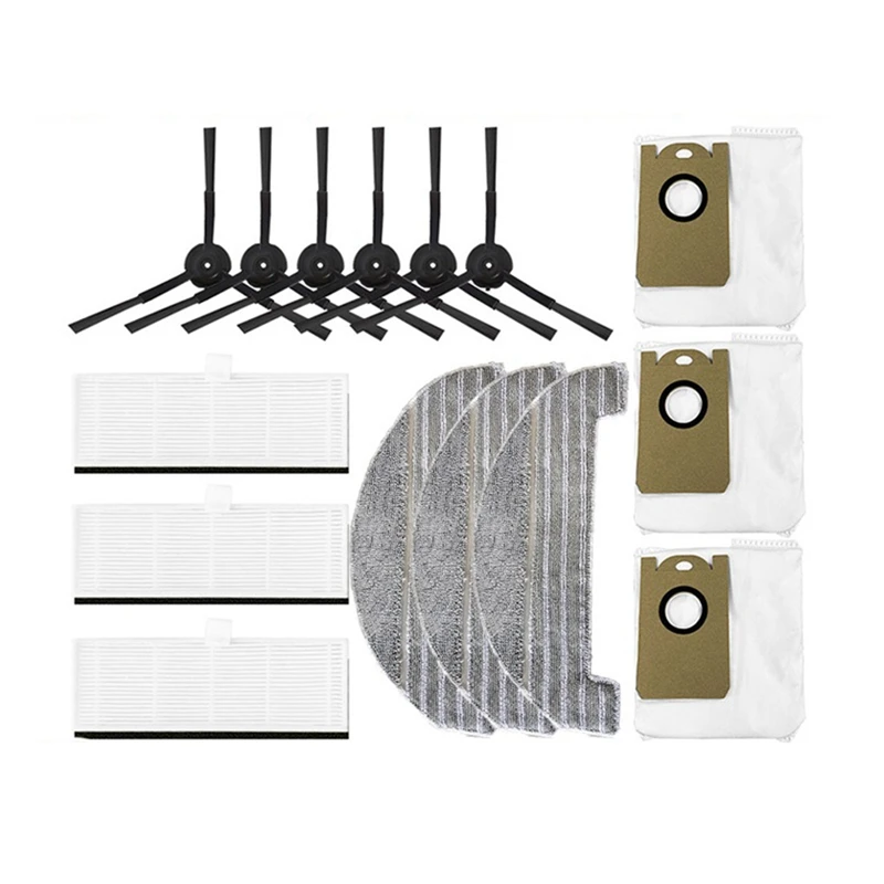 

Сменные детали для пылесоса Ultenic T10 Proscenic M8pro, основная и боковая щетки, фильтр НЕРА, тряпка, пылесборник