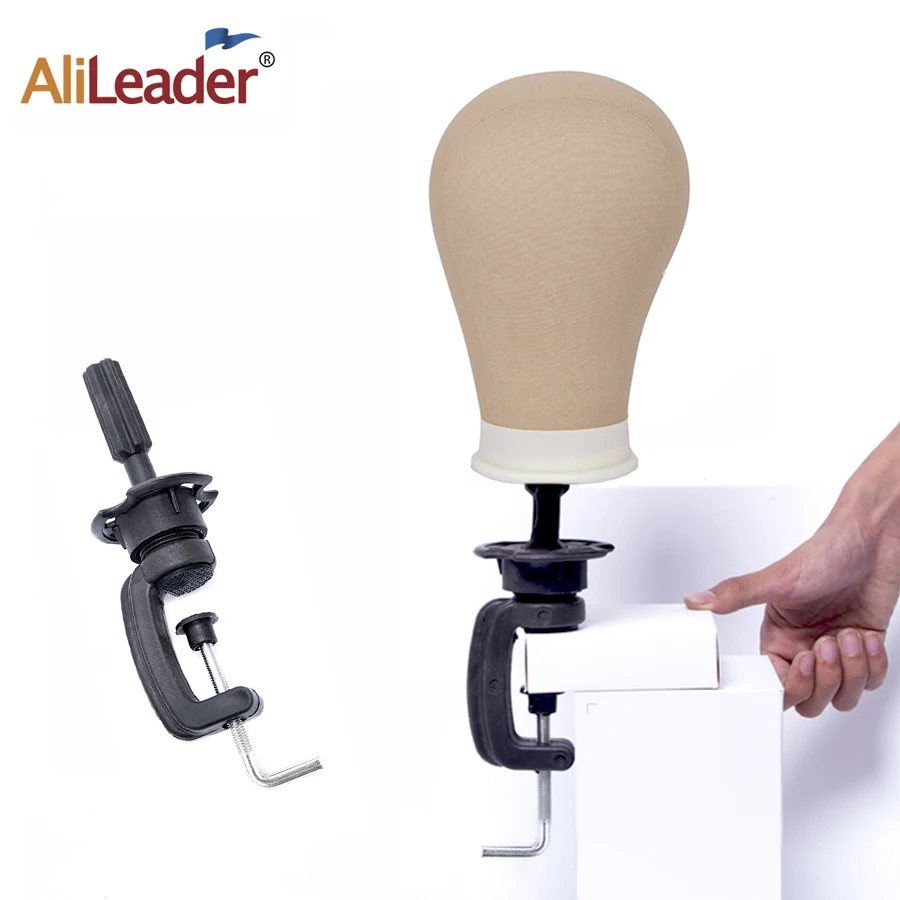 Wig Mannequin Head Stand Black Wigs Head Stand Table Clamp C-Clamp Table Top Clamp Stand Cosmetology Mannequin Head Holder Clamp