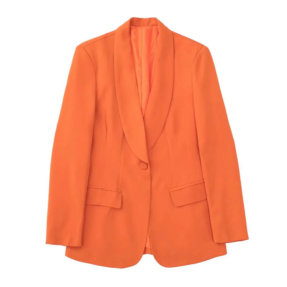 

Женский костюм с воротником-стойкой, приталенный тонкий пиджак с длинным рукавом и отложным воротником, весна-лето 2022