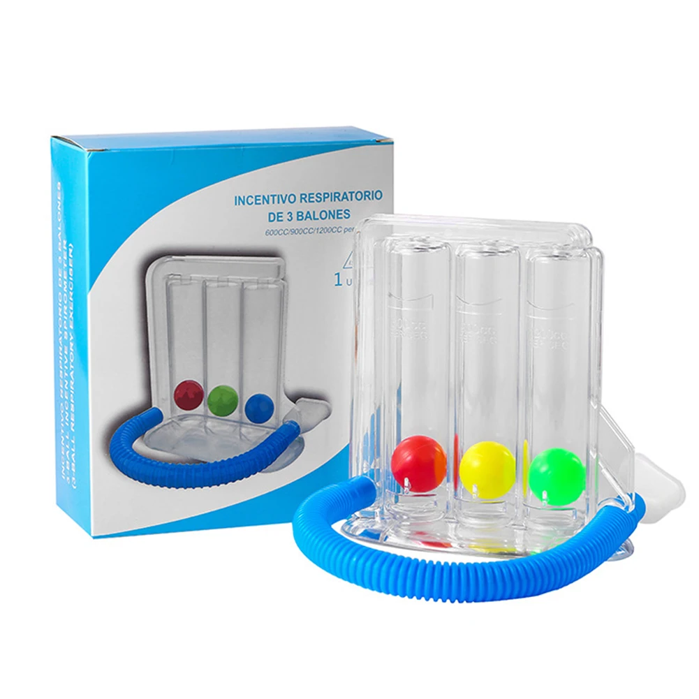 Дыхательный тренажер с 3 шариками моющаяся система измерения дыхания мягкий