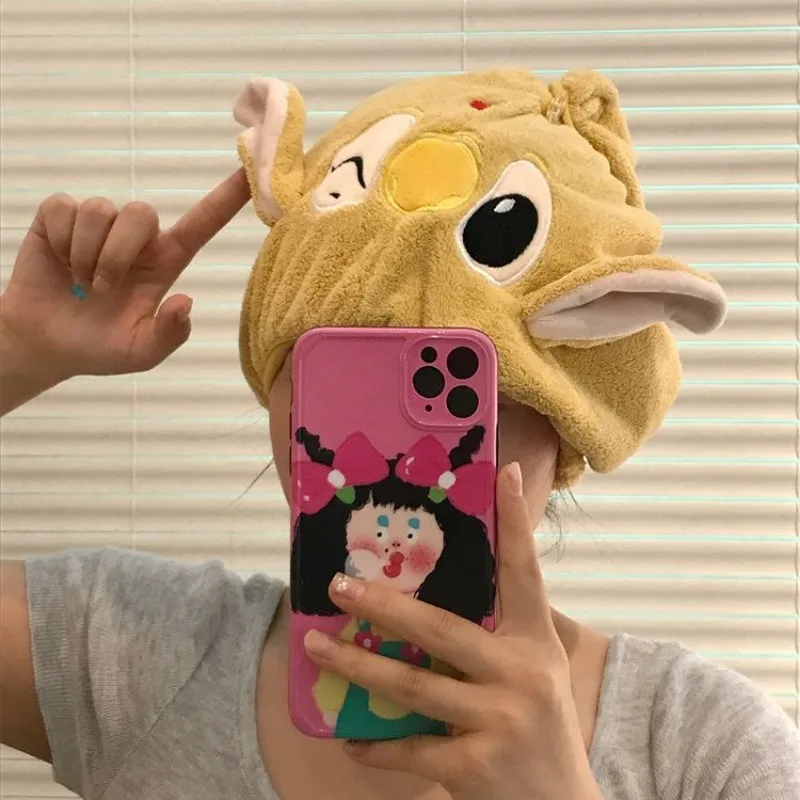 Милая шапочка для сушки волос Disney полотенце из кораллового флиса быстросохнущая