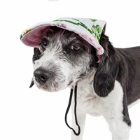 pet life botanic bark floral uv protectant adjustable fashion dog hat cap