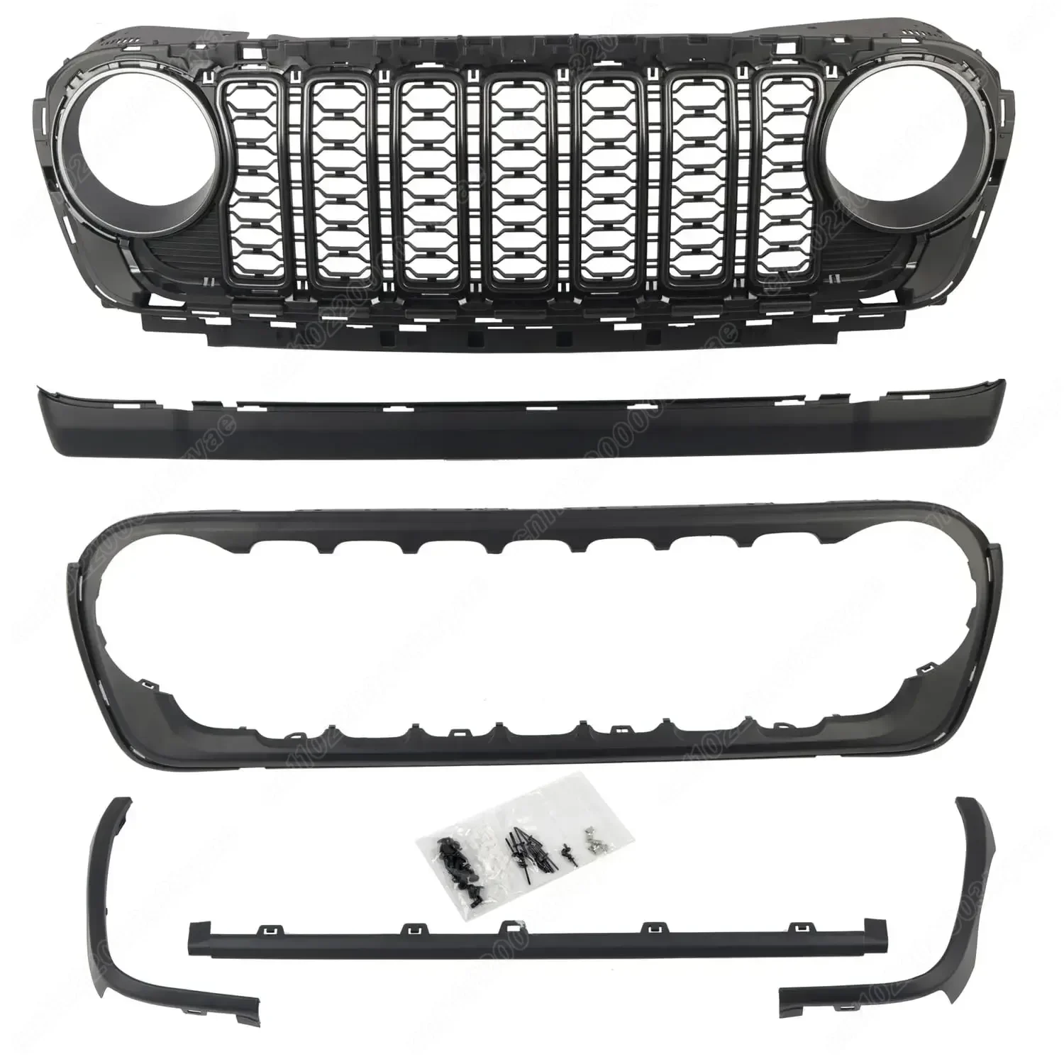 

Для Jeep Wrangler JL Gladiator JT JL1300 2018 2019 2020 2021 2022 2023 2024 Стиль сетки в стиле 20-летия без отверстия для камеры