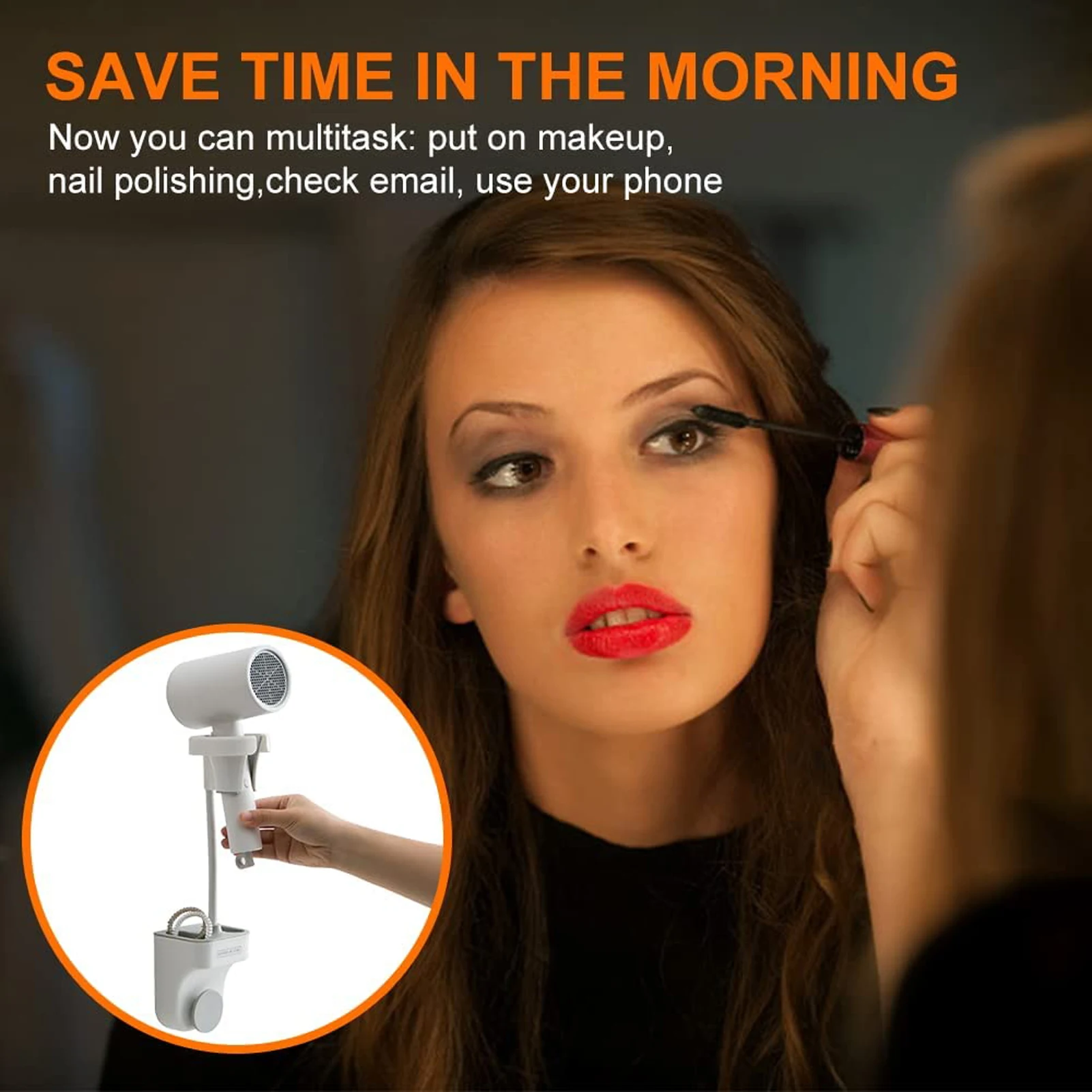 

Вешалка для фен для волос, многофункциональный органайзер для инструментов в ванной комнате, регулируемая стойка для фен, Настенный дизайн,...