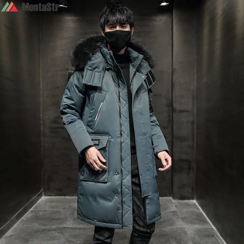 

Новинка 2022, длинный пуховик, трендовая Мужская парная Толстая куртка, длинный пуховик, куртка, Канадская гусиная куртка