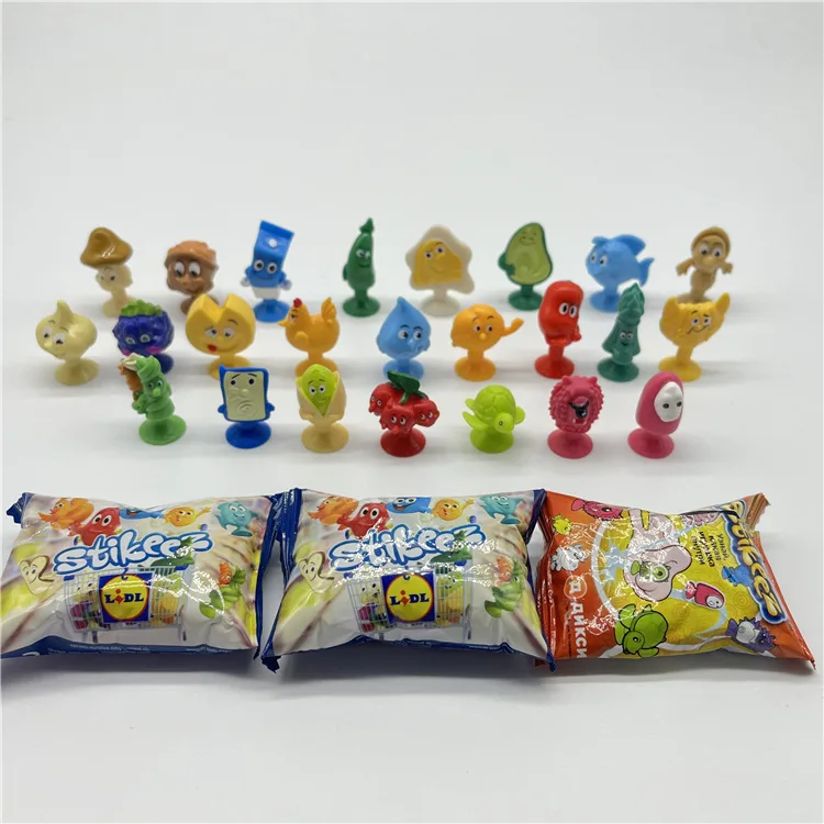 

10pcs Blind bag stikeez good quality Cartoon Animals toys soft pvc Action Figures with Sucker Mini doll Suction Cup toys models