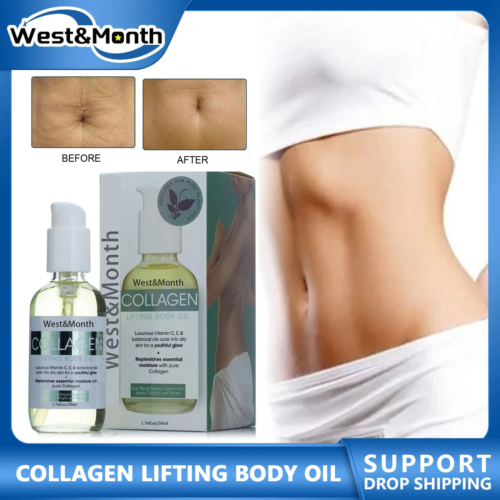 

Collagen Lifting Body Oils Tighten Arms Breast Buttock Moisturizing Shape Abdomen Oil Improve Firming Skin Repair Slim Down Care