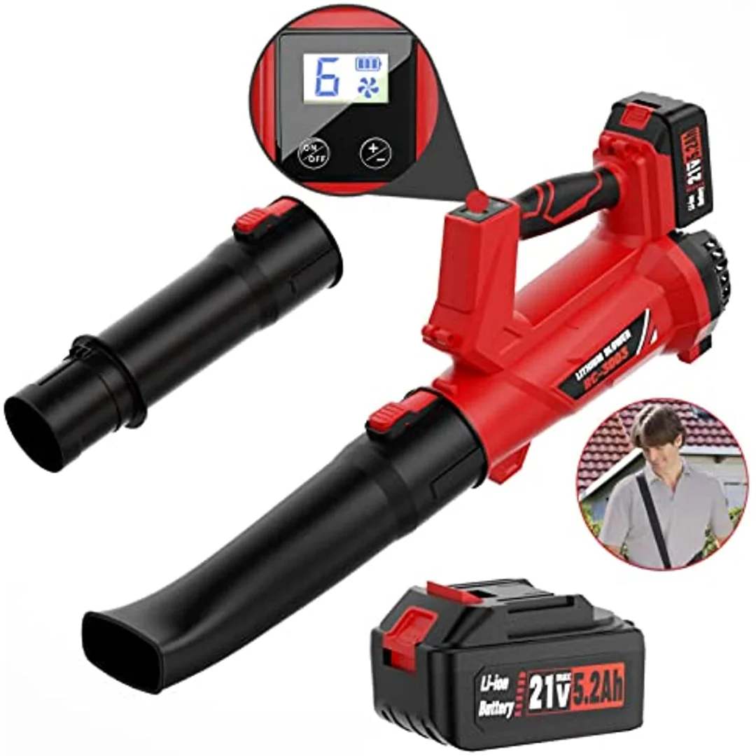 

Dragro Portable Wireless Handheld Leaf Roots Blower 540CFM 20000RPM 21V Electric Battery Powered Blower Lawn Care Power Tools
