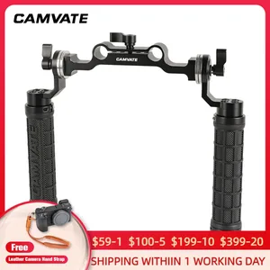 CAMVATE Алюминий Регулируемый розетка рукоятки с Стандартный 15-мм стержневой зажим  ARRI Rosette для DSLR Камера плеча Поддержка Системы