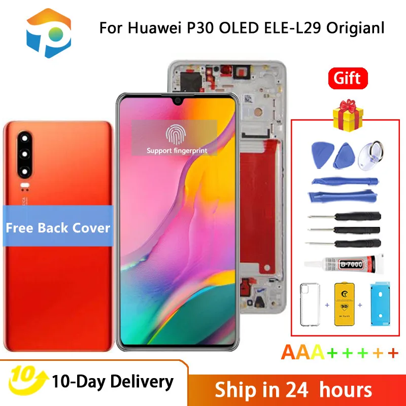 Super Grade AMOLED For HUAWEI P30 LCD Touch Screen Digitizer Display Replace For Huawei P30 ELE-L29 ELE-L09 LCD Display 6.1Inch