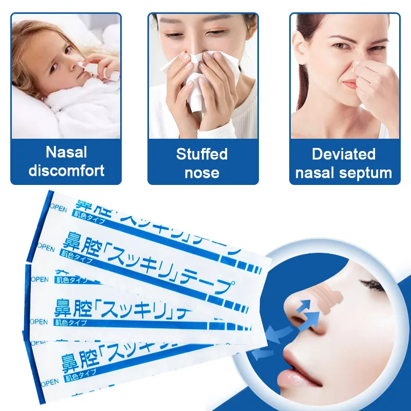 

6 pcs/set rhinitis snoring increase breathing breathable nasal patch cold ventilation rhinitis nasal congestion nasal patch