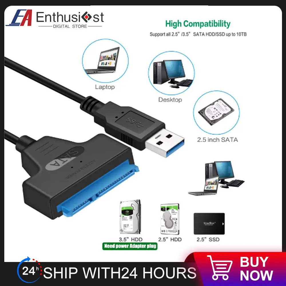 

Кабель-адаптер SATA на USB 3,0/2,0, 2,5 дюйма, Usb 2,0 Sata
