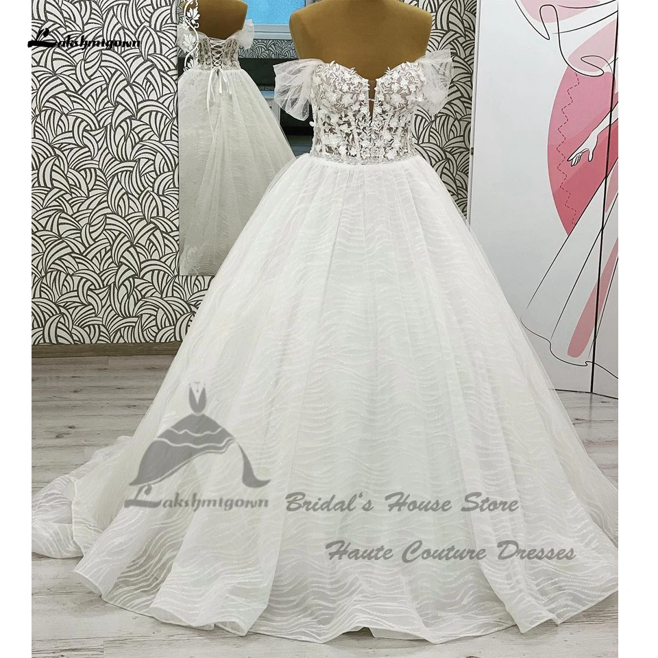 Lakshmigown Блестящие Свадебные платья с открытыми плечами 2024 роскошные женские