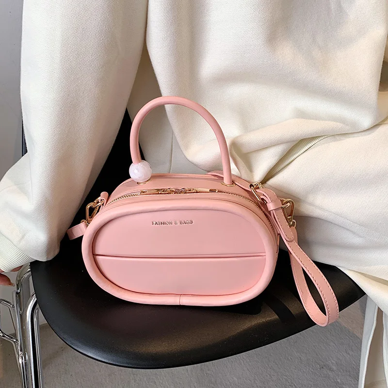 

Oval Women Cute Small PU Leather Crossbody Bag 2022 Summer Shoulder Bags Designer Shopper Brand Fashion Handbags and Purses