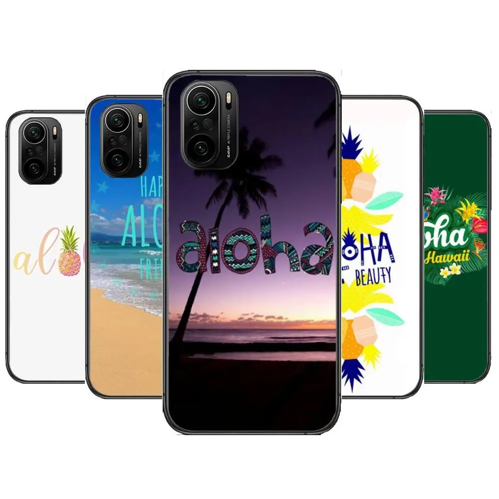 

Hello Hawaii Aloha Phone Case For xiaomi redmi POCO F1 F2 F3 X3 Pro M3 9C 10T Lite NFC Black Cover Silicone Back Prett mi 10 ult