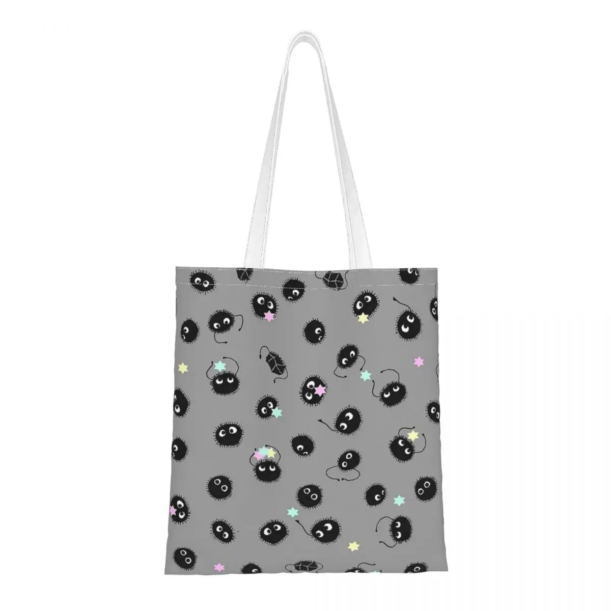 

Soot Sprites Hayao Miyazaki Totoro Female Shoulder Bags Harajuku Shopping Bag Cute High Capacity Handbag Cartoon Shopper Bag