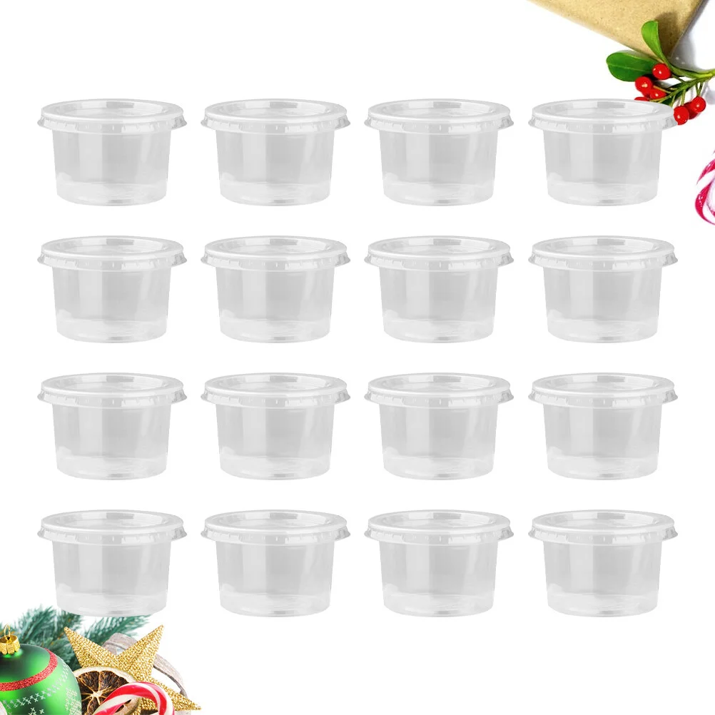 

50PCS 140ml Disposable Plastic Container Clear Portion Cups Bowls with Lids for Mousses Sauce Jelly Yogurt