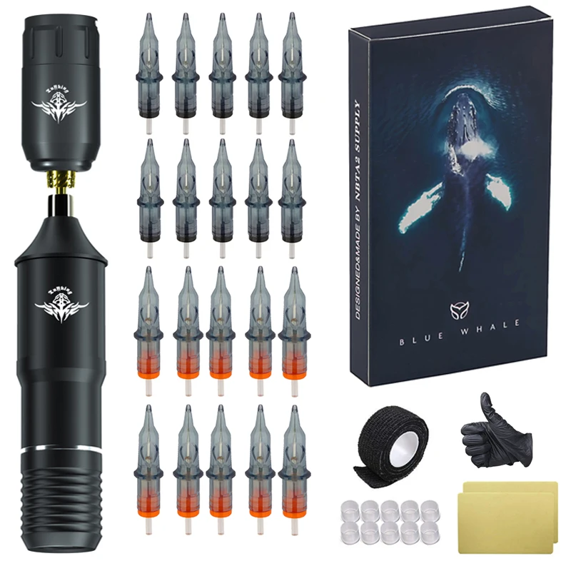 

Professional Rotary Tattoo Pen Permanent Makeup Wireless Tattoo Machine Set With Cartridge Needle Ink Tattoo Body Art