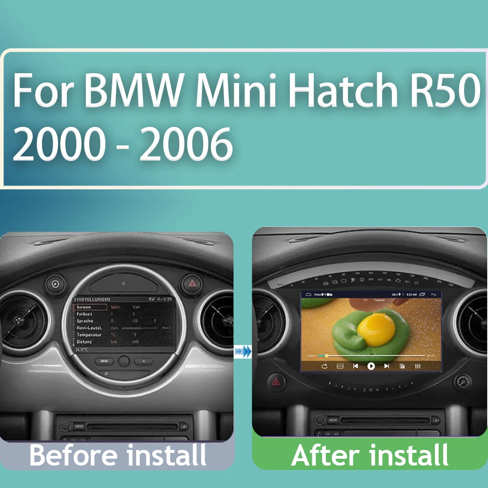 Автомагнитола на Android для BMW Mini Cooper S R50 R52 R53 2004 2005 2006 2007 мультимедийный