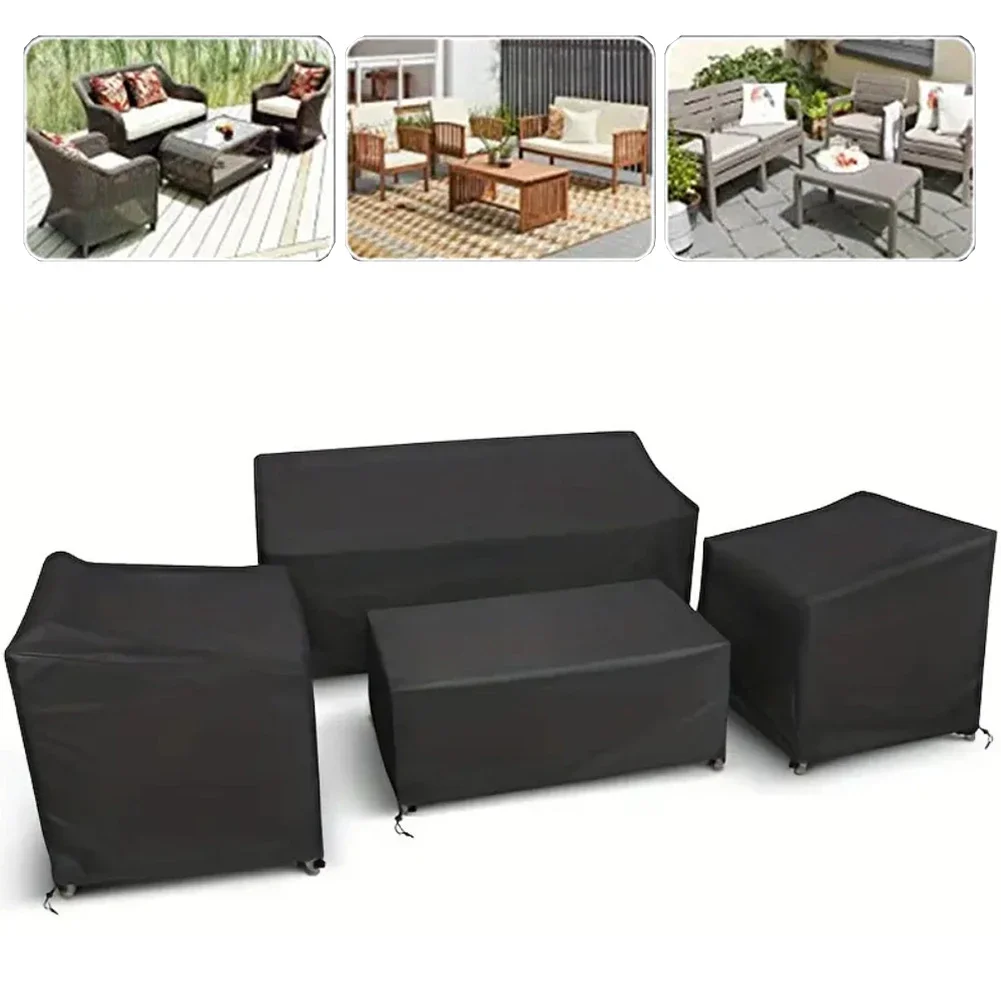 4 шт. 200D/420D чехлы для мебели водонепроницаемые ветрозащитные черные наборы