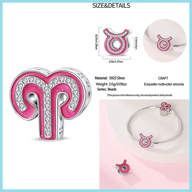 100% настоящее серебро 925 пробы розовое сердце любви подвески бусины подходят для