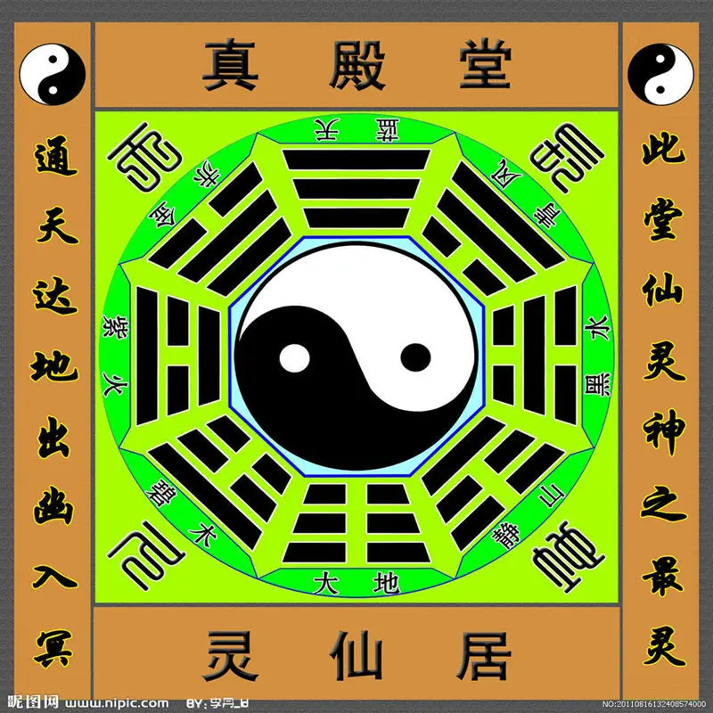 Фото Традиционный Ковер этнической культуры, Taoist mats Yin Yang Tai Chi Bagua, коврик с рисунком, нескользящий коврик для медитации №4