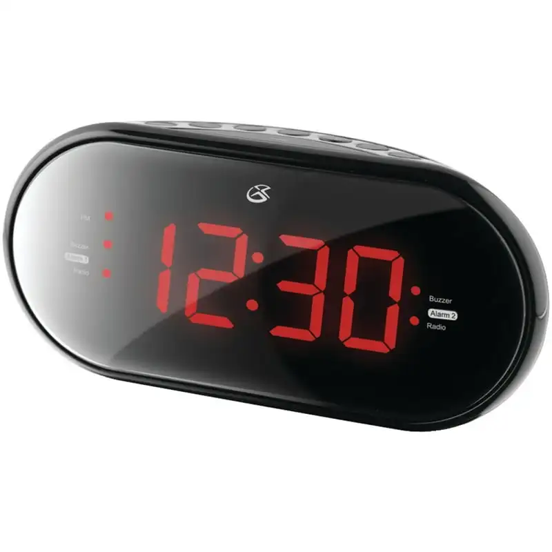 

Digital Radio/Dual Alarm Clock, C253B, Black Despertador digital dormitorio Led clock Alarm clocks Bathroom clock Reloj de mesa
