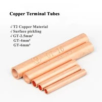 30pcs gt 2 5mm%c2%b2 gt 4mm%c2%b2 gt 6mm%c2%b2 copper terminal tubes pickled t2 copper wire tube cable crimp connector uninsulated connection