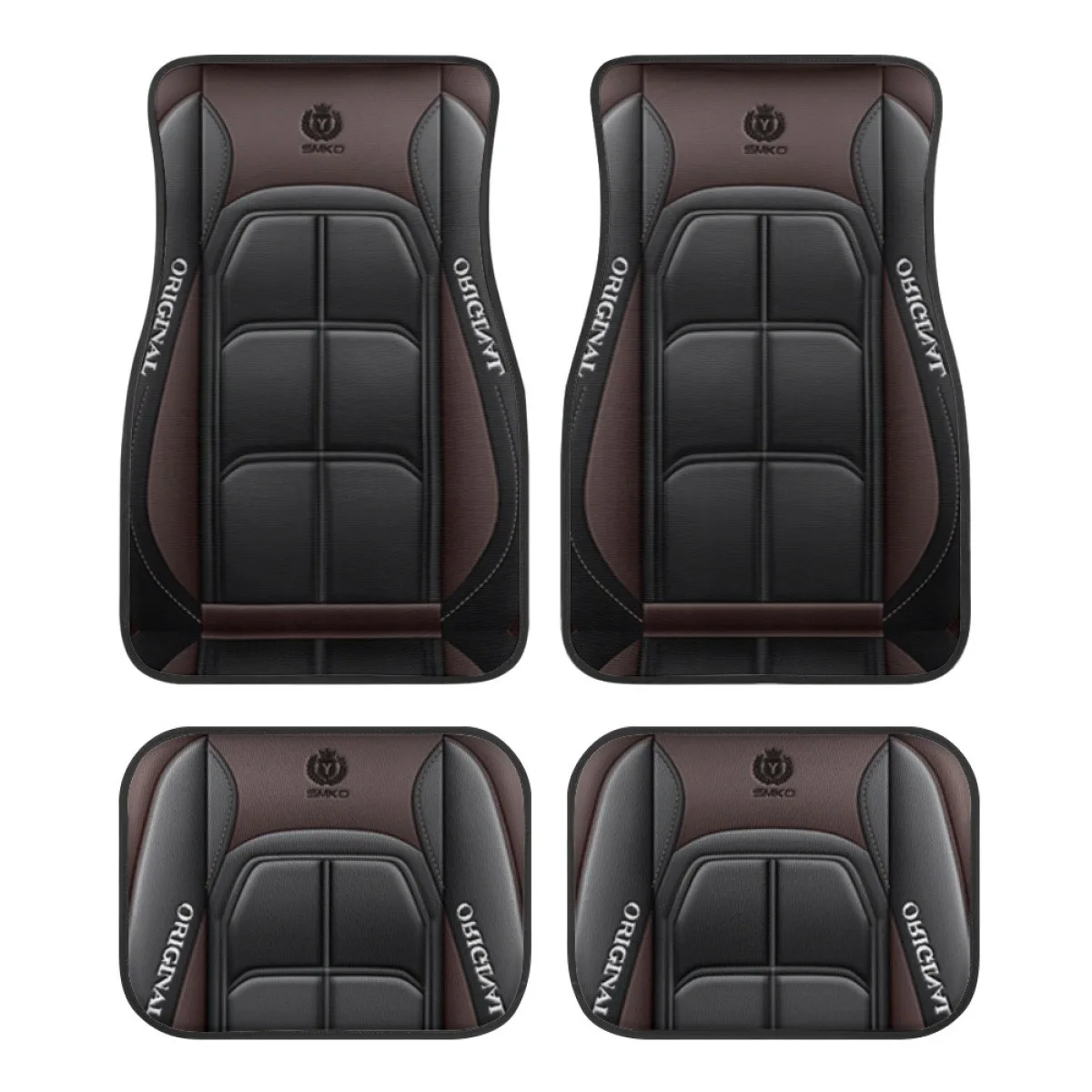 

4 PCS 2D Printed Pattern Universal Car Floor Mat for MITSUBISHI Outlander ASX Eclipse Lancer Pajero Sport Zinger Car Accessories