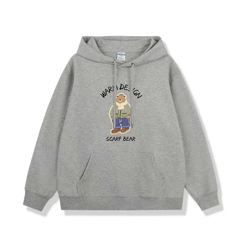 

Autumn Mens Hoodies Little Bear Printed Off White Winter Women Vintage Pullover Anime Oversized Hooded Sweatshirts Free Shipping