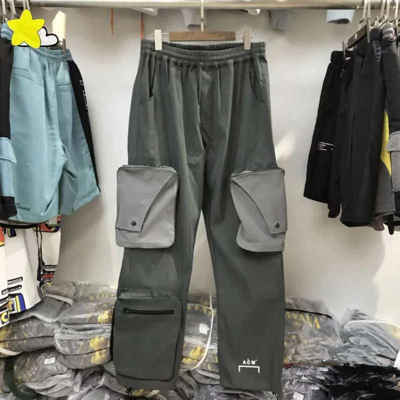 

Классические спортивные брюки в стиле хип-хоп с логотипом «холодная стена» для мужчин и женщин, джоггеры лучшего качества ACW с несколькими карманами, строгие брюки-карго