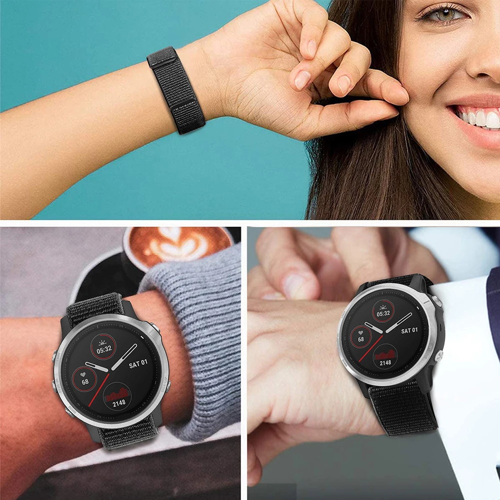 Ремешок нейлоновый для наручных часов Garmin Fenix 7X 6X Pro 7 7S 6 6S 5X 55S Plus/CAME 2 Plus