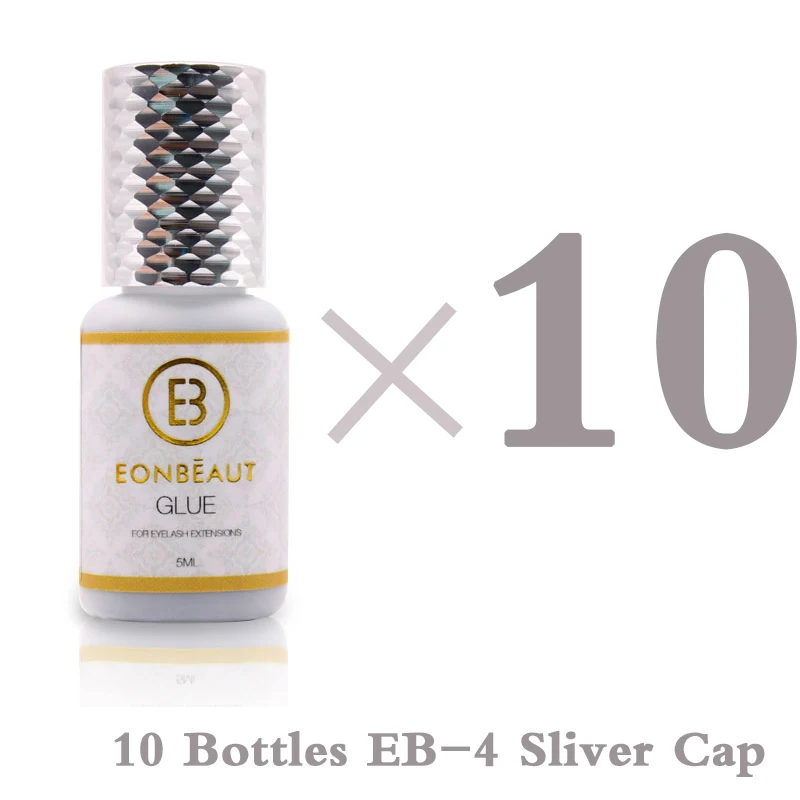 10 Bottles EONBEAUT Eyelash Extension Supplies Glue Sensitive Silver Cap Fast Drying Lava Lash No-irritation for Professionals
