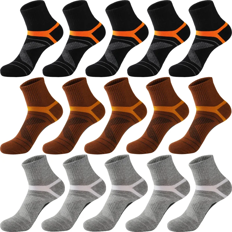 

High Quality 5Pairs / Lot Cotton Men's Socks New Casual Active Socks Breathable Sweat-absorbent and Odor-resistant Sports Socks