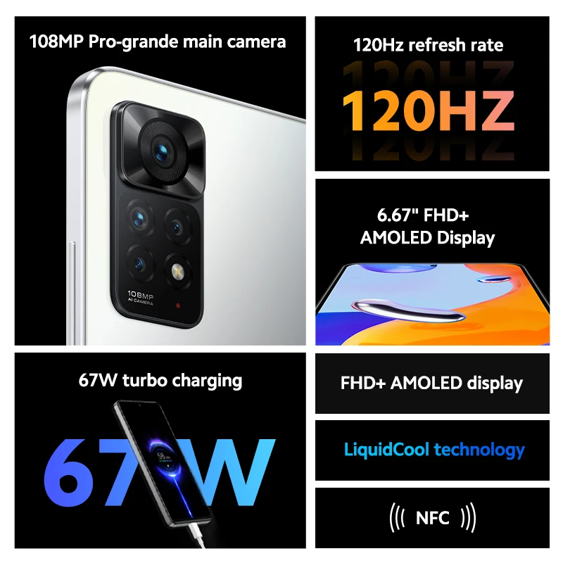 Xiaomi Redmi Note 11 Pro Global Version - мировая премьера, профессиональная камера 108 МП, частота обновления 120 Гц, быстрая зарядка 67 Вт на MTK Helio G96.